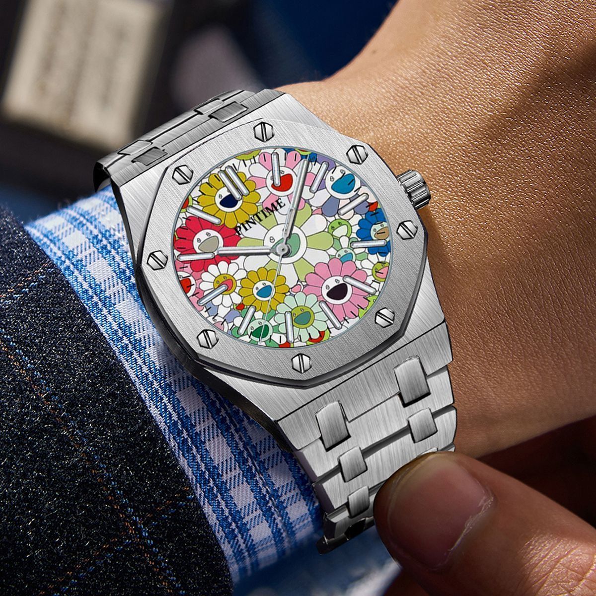 Street Fashion Graffiti - Trendy Sunflower Graffiti Men's Quartz Watch,