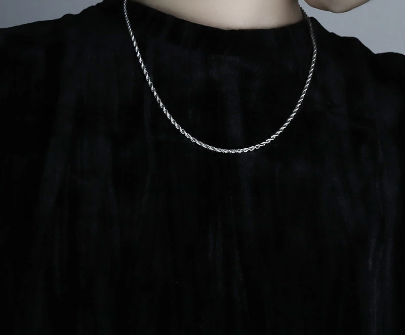 Street Fashion Guys - Men Polished Thin Twist Rope Chain