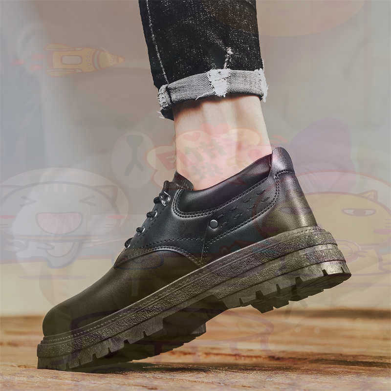 Street Fashion Vietnam - Dark Natural Leather Fashion Trainers Tennis