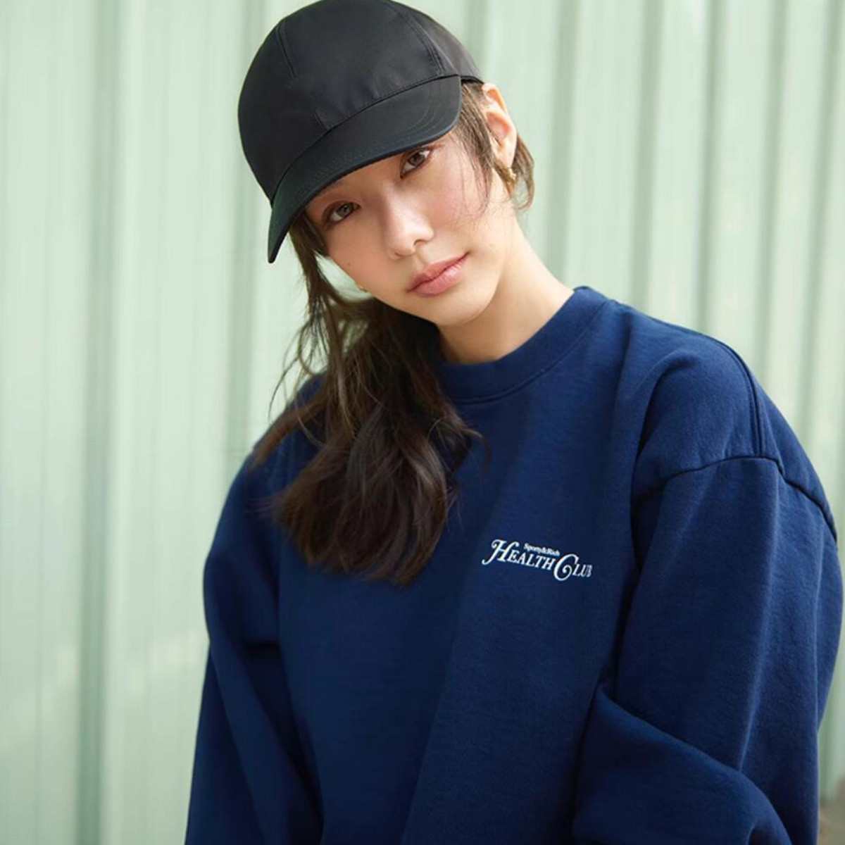 Oversized Crewneck Fleece - Women Autumn Health Club Letters Printing
