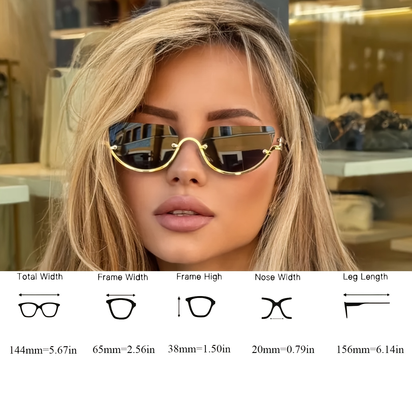 Retro Half-Rim Cat Eye Glasses - Street Fashion Week recension och pris
