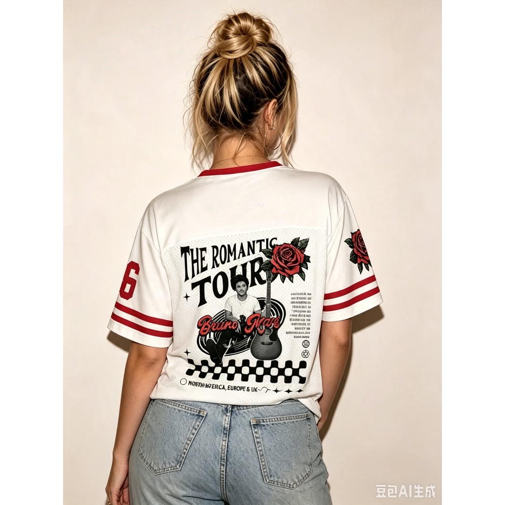 Vintage Red Rose Guitar Graffi - Street Fashion Graffiti recension och pris