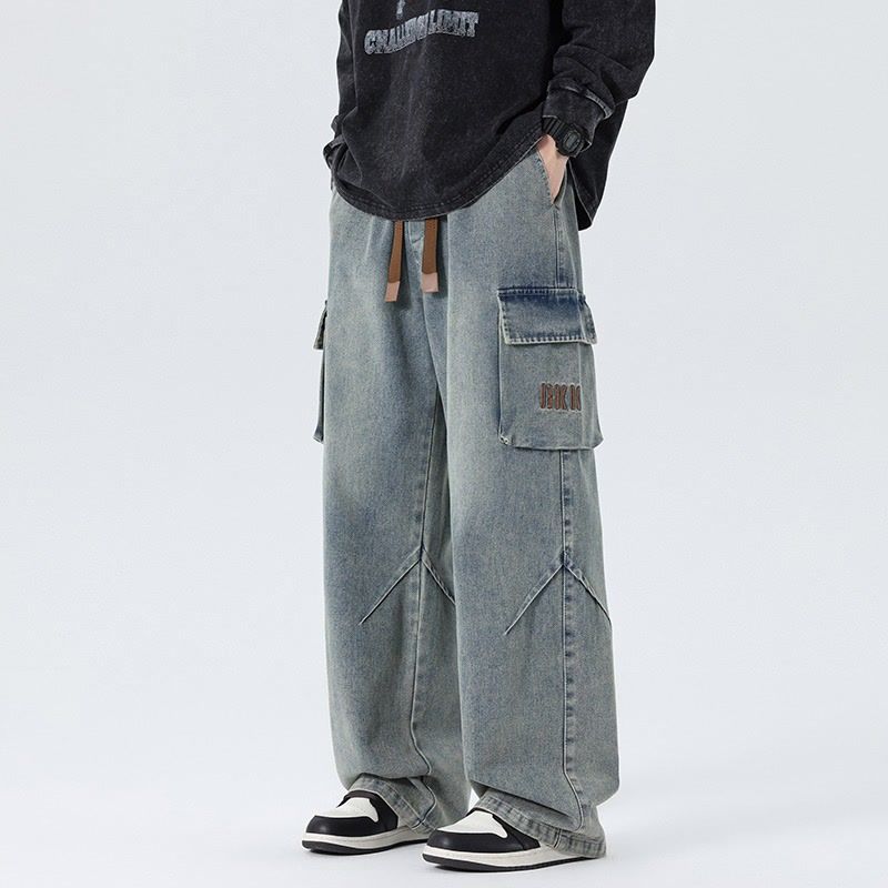 Men Wide Leg Cargo Jeans Vinta - Cargo Pant Wide recension och pris