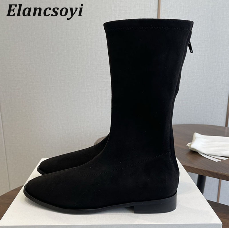Stretch Boots Women Round Toe  - Street Fashion Rome 2025 recension och pris