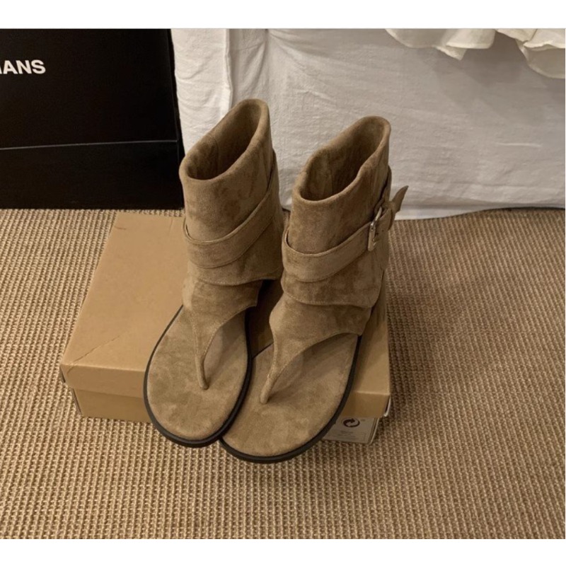 2025Spring Clip Toe Flats Sand - Street Fashion Trends recension och pris