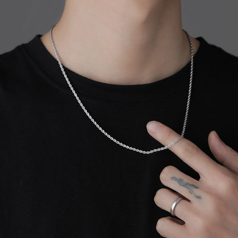 Men Polished Thin Twist Rope C - Street Fashion Guys recension och pris