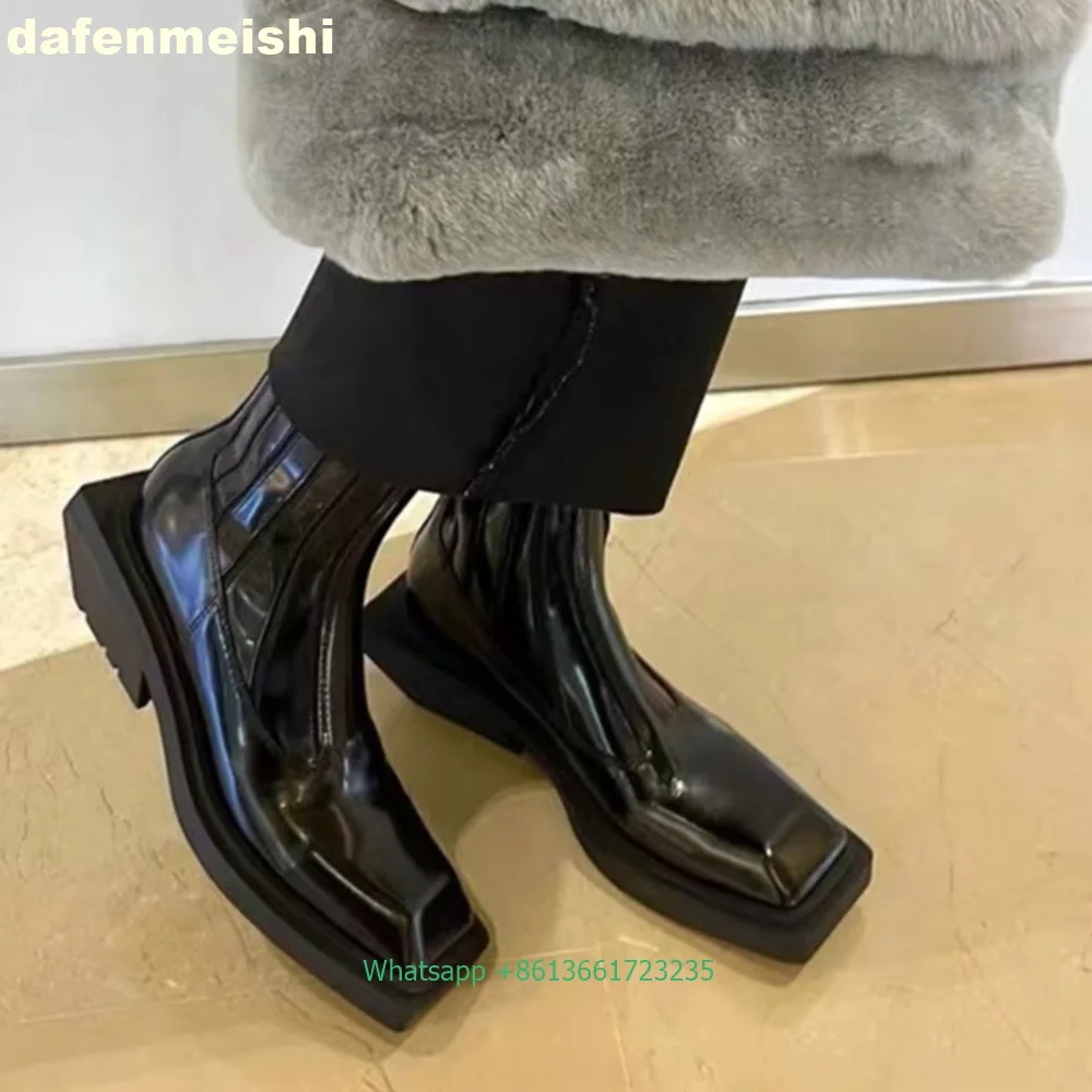 Black Patent Leather Square To - Street Fashion Rome 2025 recension och pris