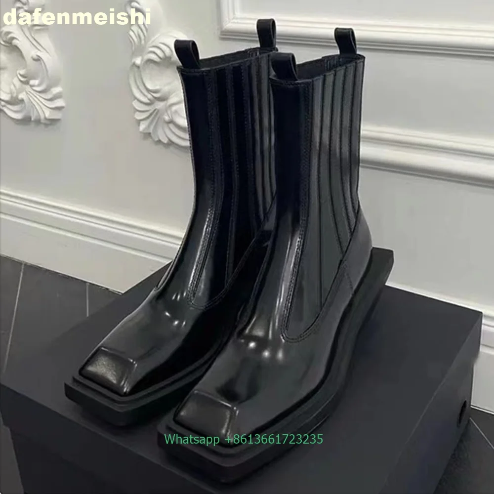 Black Patent Leather Square To - Street Fashion Rome 2025 recension och pris