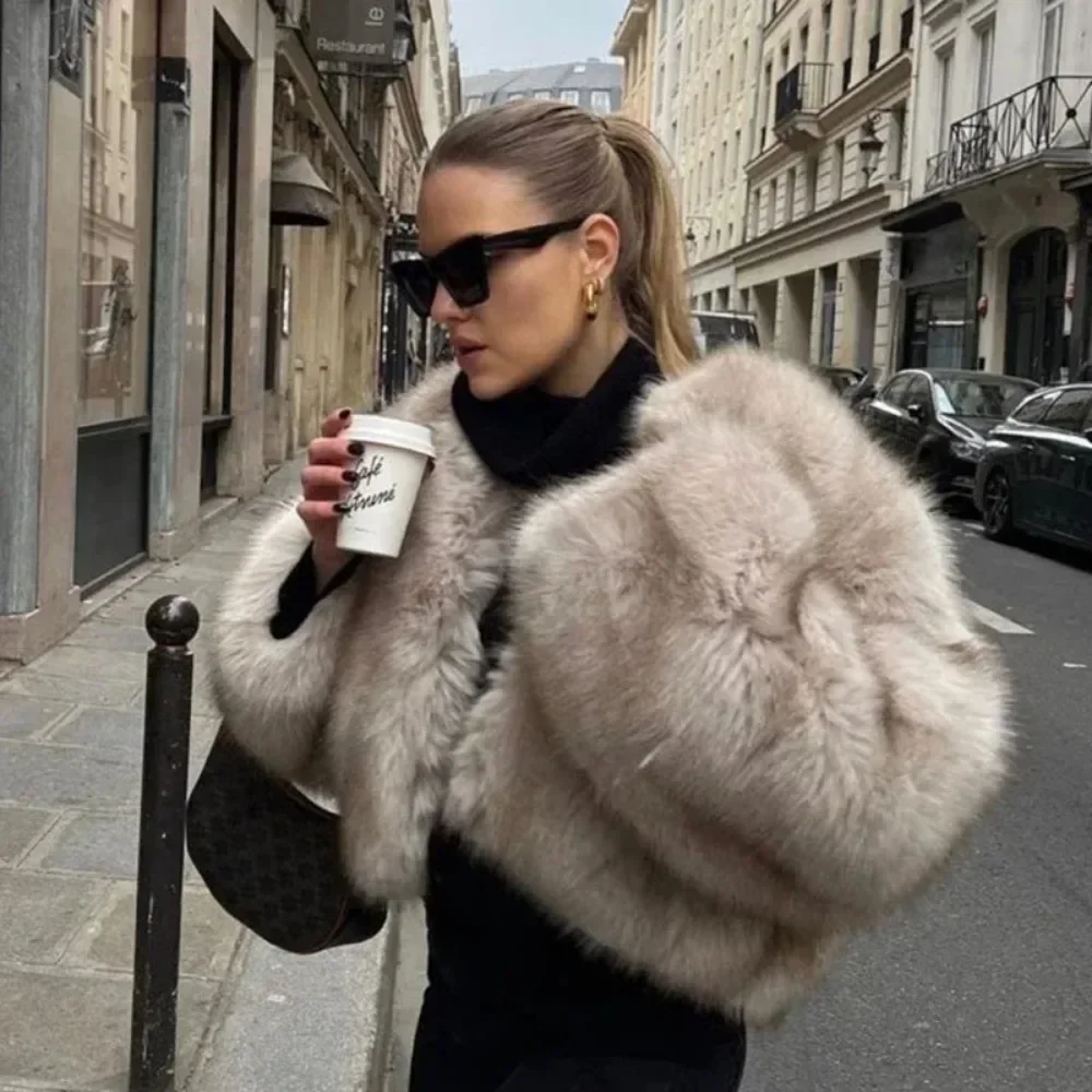 Faux Fur Jacket Women Street F - Street Fashion Week recension och pris