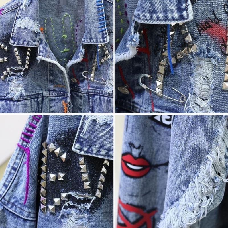 Trendy Graffiti Casual Denim S - Street Fashion Graffiti recension och pris