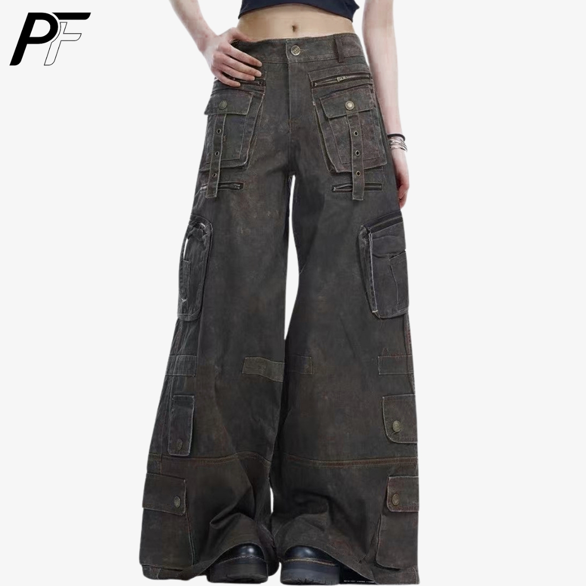 Grunge Techwear Wide Leg Cargo - Cargo Pant Wide recension och pris