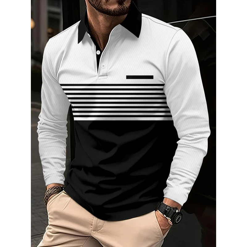 Striped pattern printed polo s - Street Fashion England recension och pris