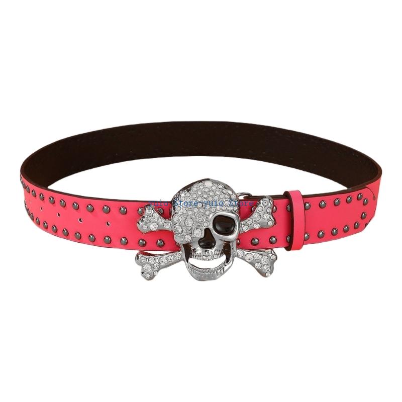 X7XB Rivet Studded Skull Buckl - Street Fashion Reference recension och pris