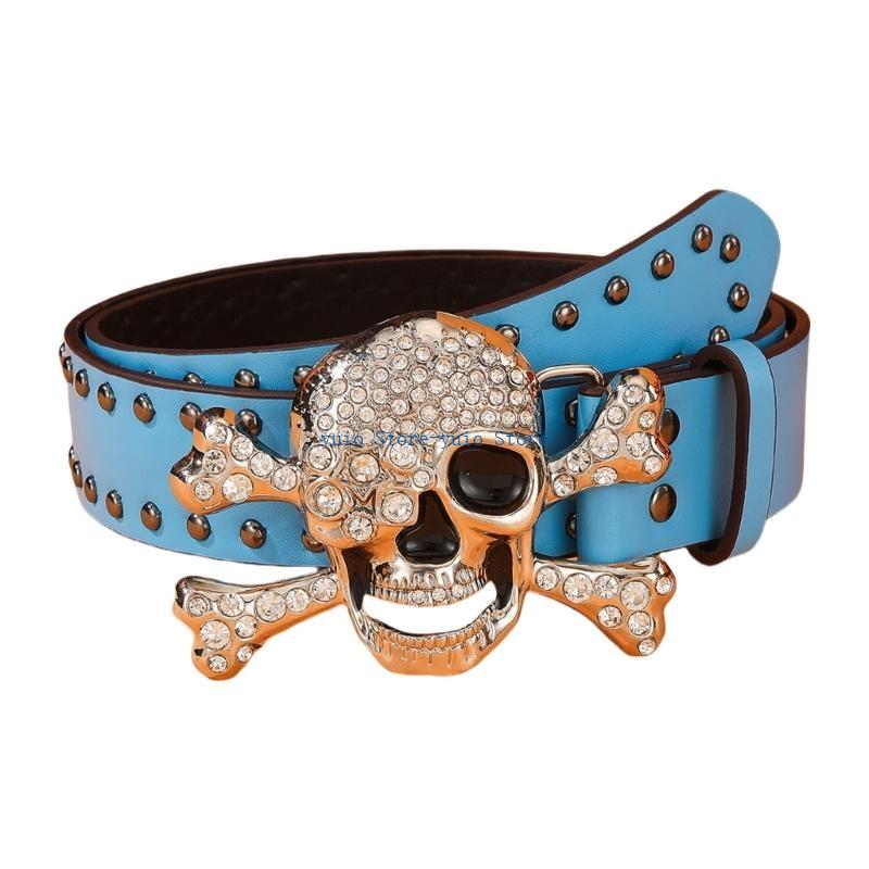 X7XB Rivet Studded Skull Buckl - Street Fashion Reference recension och pris
