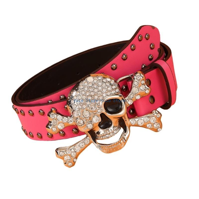 X7XB Rivet Studded Skull Buckl - Street Fashion Reference recension och pris