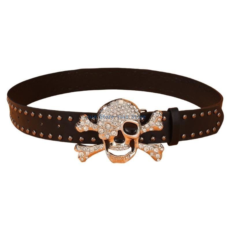 X7XB Rivet Studded Skull Buckl - Street Fashion Reference recension och pris